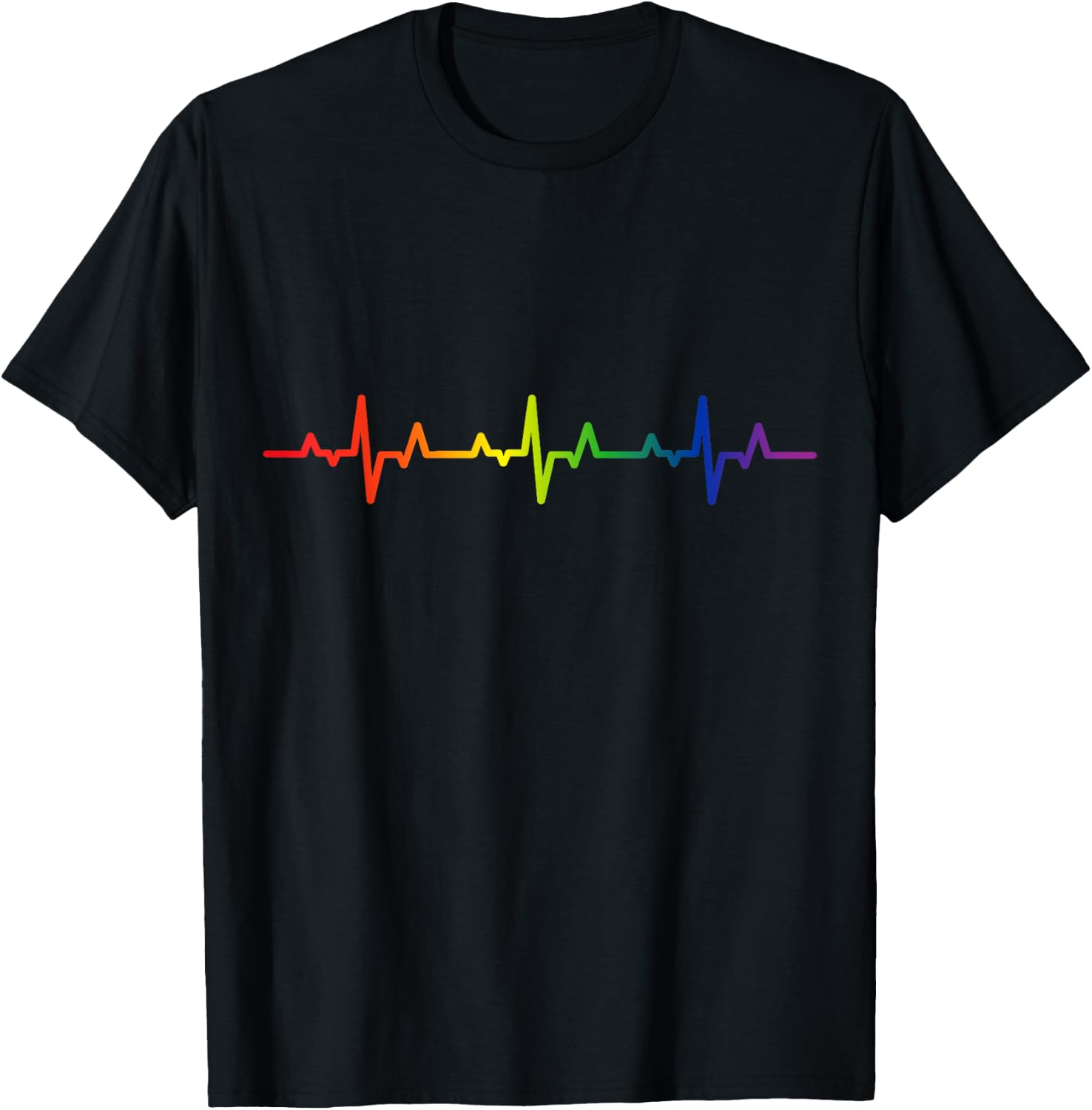 Rainbow Heartbeat Pride T-Shirt LGBT Ally Gift