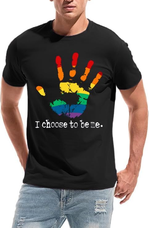 Men’s LGBTQ Pride T-Shirt Rainbow Equality Graphic Top