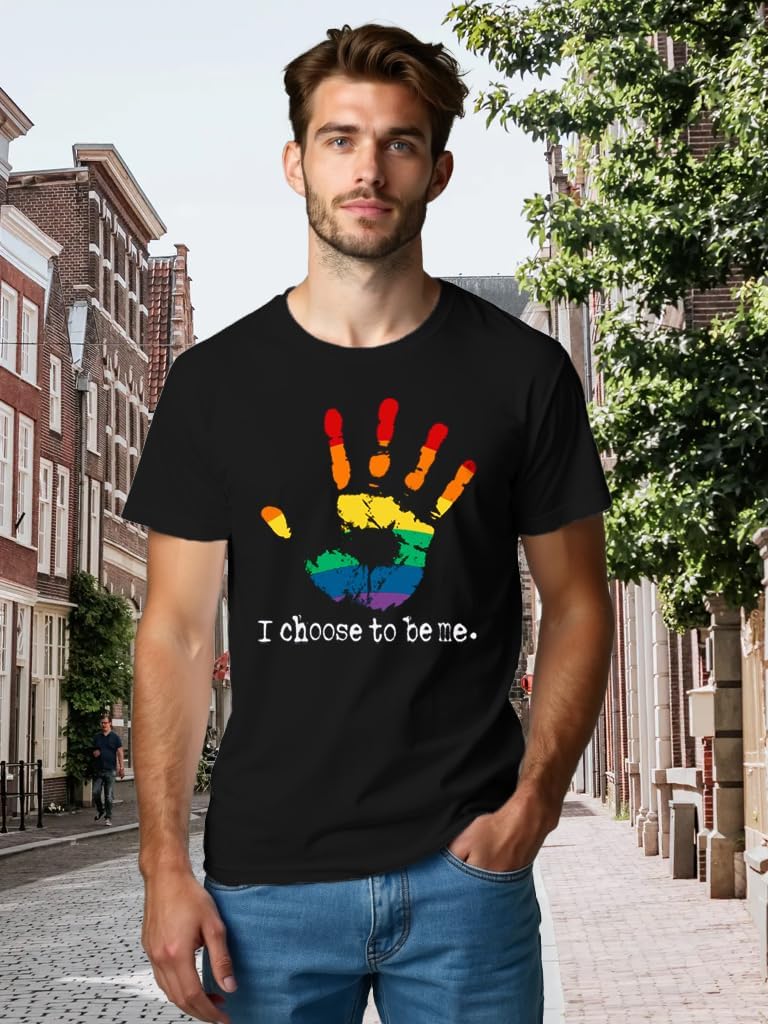 Men’s LGBTQ Pride T-Shirt Rainbow Equality Graphic Top