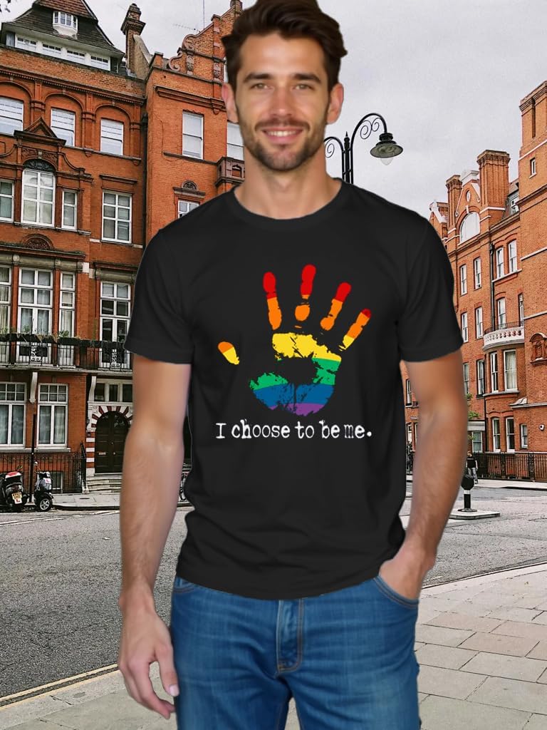 Men’s LGBTQ Pride T-Shirt Rainbow Equality Graphic Top