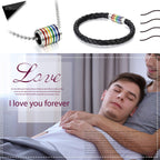 Stainless Steel Pride Necklace & Braided Rainbow Bracelet Set