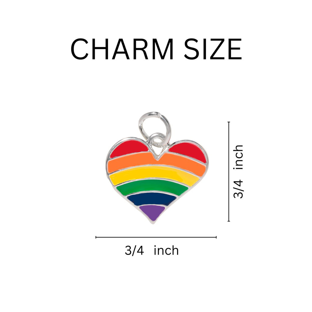 Rainbow Heart Gay Pride Necklaces